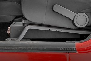 Jeep Wrangler Unlimited Storage Box - Under Seat - Rough Country - Custom-Fit - Black - '07-'18